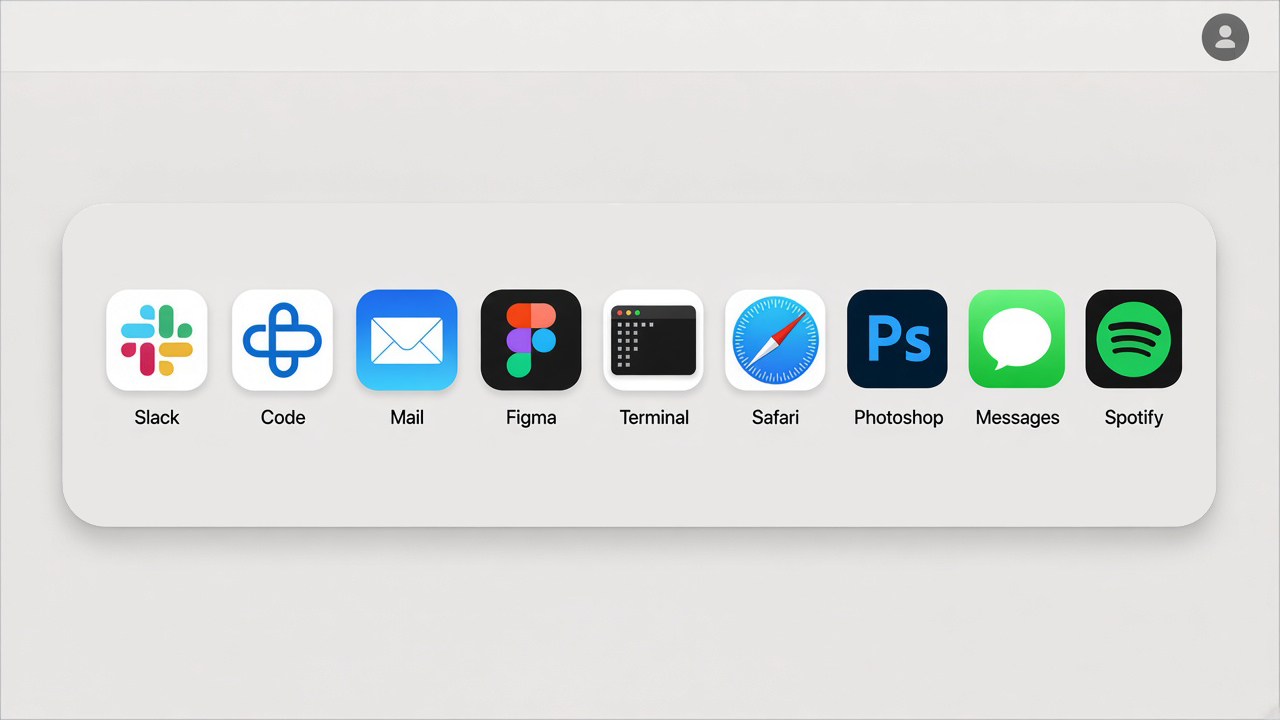 ⌘ Tab switcher showing all open apps, without Paravent filtering